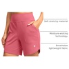 G Gradual Women’s Athletic Shorts 6″ High Waisted Casual Shorts for Women | Stretchy, Quick Dry, Breathable, Lightweight, Moisture-Wicking, Soft, Comfortable，Walking, Workout, Daily(Pink Red)