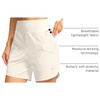 G Gradual Women’s Athletic Shorts 6″ High Waisted Casual Shorts for Women | Stretchy, Quick Dry, Breathable, Lightweight, Moisture-Wicking, Soft, Comfortable，Walking, Workout, Daily(Off-white)