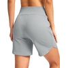 G Gradual Women’s Athletic Shorts 6″ High Waisted Casual Shorts for Women | Stretchy, Quick Dry, Breathable, Lightweight, Moisture-Wicking, Soft, Comfortable，Walking, Workout, Daily(Bright Grey)