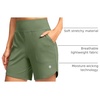 G Gradual Women’s Athletic Shorts 6″ High Waisted Casual Shorts for Women | Stretchy, Quick Dry, Breathable, Lightweight, Moisture-Wicking, Soft, Comfortable，Walking, Workout, Daily(Light Grey Sage)