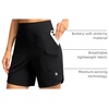 G Gradual Women’s Athletic Shorts 6″ High Waisted Casual Shorts for Women | Stretchy, Quick Dry, Breathable, Lightweight, Moisture-Wicking, Soft, Comfortable，Walking, Workout, Daily(Black)