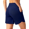 G Gradual Women’s Athletic Shorts 6″ High Waisted Casual Shorts for Women | Stretchy, Quick Dry, Breathable, Lightweight, Moisture-Wicking, Soft, Comfortable，Walking, Workout, Daily(Dark Blue)