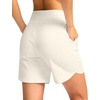 G Gradual Women’s Athletic Shorts 6″ High Waisted Casual Shorts for Women | Stretchy, Quick Dry, Breathable, Lightweight, Moisture-Wicking, Soft, Comfortable，Walking, Workout, Daily(Off-white)