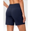 G Gradual Women’s Athletic Shorts 6″ High Waisted Casual Shorts for Women | V-High Waist Design, Soft, Quick Dry, Breathable, Lightweight, Moisture-Wicking, Lightweight, Workout, Daily(Deep Navy Blue)