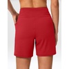 G Gradual Women’s Athletic Shorts 6″ High Waisted Casual Shorts for Women | V-High Waist Design, Soft, Quick Dry, Breathable, Lightweight, Moisture-Wicking, Lightweight, Workout, Daily(Red)