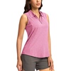 G Gradual Women’s Golf Shirts Lightweight 1/4 Zip Collared Tank Top | Sleeveless Polo Shirts, Curved Hem, Soft and Breathable, No Gaps Around The Armpits, Tennis, Pickleball, Casual(Heather Light Rose)