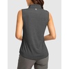 G Gradual Women’s Golf Shirts Lightweight 1/4 Zip Collared Tank Top | Sleeveless Polo Shirts, Curved Hem, Soft and Breathable, No Gaps Around The Armpits, Tennis, Pickleball, Casual(Heather Charcoal Grey)