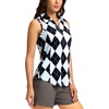 G Gradual Women’s Golf Shirts Lightweight 1/4 Zip Collared Tank Top | Sleeveless Polo Shirts, Curved Hem, Soft and Breathable, No Gaps Around The Armpits, Tennis, Pickleball, Casual(Grey Argyle)