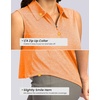 G Gradual Women’s Golf Shirts Lightweight 1/4 Zip Collared Tank Top | Sleeveless Polo Shirts, Curved Hem, Soft and Breathable, No Gaps Around The Armpits, Tennis, Pickleball, Casual(Heather Orange)