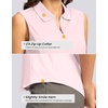 G Gradual Women’s Golf Shirts Lightweight 1/4 Zip Collared Tank Top | Sleeveless Polo Shirts, Curved Hem, Soft and Breathable, No Gaps Around The Armpits, Tennis, Pickleball, Casual(Peach)