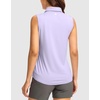 G Gradual Women’s Golf Shirts Lightweight 1/4 Zip Collared Tank Top | Sleeveless Polo Shirts, Curved Hem, Soft and Breathable, No Gaps Around The Armpits, Tennis, Pickleball, Casual(Heather Light Purple)