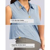 G Gradual Women’s Golf Shirts Lightweight 1/4 Zip Collared Tank Top | Sleeveless Polo Shirts, Curved Hem, Soft and Breathable, No Gaps Around The Armpits, Tennis, Pickleball, Casual(Heather Grey Blue)
