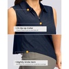 G Gradual Women’s Golf Shirts Lightweight 1/4 Zip Collared Tank Top | Sleeveless Polo Shirts, Curved Hem, Soft and Breathable, No Gaps Around The Armpits, Tennis, Pickleball, Casual(Heather Navy)