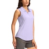 G Gradual Women’s Golf Shirts Lightweight 1/4 Zip Collared Tank Top | Sleeveless Polo Shirts, Curved Hem, Soft and Breathable, No Gaps Around The Armpits, Tennis, Pickleball, Casual(Heather Light Purple)