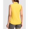 G Gradual Women’s Golf Shirts Lightweight 1/4 Zip Collared Tank Top | Sleeveless Polo Shirts, Curved Hem, Soft and Breathable, No Gaps Around The Armpits, Tennis, Pickleball, Casual(Heather Yellow)