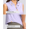 G Gradual Women’s Golf Shirts Lightweight 1/4 Zip Collared Tank Top | Sleeveless Polo Shirts, Curved Hem, Soft and Breathable, No Gaps Around The Armpits, Tennis, Pickleball, Casual(Heather Light Purple)