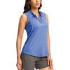 G Gradual Women’s Golf Shirts Lightweight 1/4 Zip Collared Tank Top | Sleeveless Polo Shirts, Curved Hem, Soft and Breathable, No Gaps Around The Armpits, Tennis, Pickleball, Casual(Heather Royal Blue)