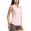 G Gradual Women’s Golf Shirts Lightweight 1/4 Zip Collared Tank Top | Sleeveless Polo Shirts, Curved Hem, Soft and Breathable, No Gaps Around The Armpits, Tennis, Pickleball, Casual(Peach)