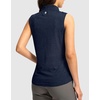 G Gradual Women’s Golf Shirts Lightweight 1/4 Zip Collared Tank Top | Sleeveless Polo Shirts, Curved Hem, Soft and Breathable, No Gaps Around The Armpits, Tennis, Pickleball, Casual(Heather Navy)