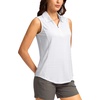 G Gradual Women’s Golf Shirts Lightweight 1/4 Zip Collared Tank Top | Sleeveless Polo Shirts, Curved Hem, Soft and Breathable, No Gaps Around The Armpits, Tennis, Pickleball, Casual(Black Dot)