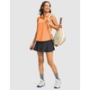 G Gradual Women’s Golf Shirts Lightweight 1/4 Zip Collared Tank Top | Sleeveless Polo Shirts, Curved Hem, Soft and Breathable, No Gaps Around The Armpits, Tennis, Pickleball, Casual(Heather Orange)