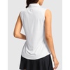 G Gradual Women’s Golf Shirts Lightweight 1/4 Zip Collared Tank Top | Sleeveless Polo Shirts, Curved Hem, Soft and Breathable, No Gaps Around The Armpits, Tennis, Pickleball, Casual(Black Dot)