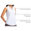 G Gradual Women’s Golf Shirts Lightweight 1/4 Zip Collared Tank Top | Sleeveless Polo Shirts, Curved Hem, Soft and Breathable, No Gaps Around The Armpits, Tennis, Pickleball, Casual(Heather White)