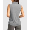 G Gradual Women’s Golf Shirts Lightweight 1/4 Zip Collared Tank Top | Sleeveless Polo Shirts, Curved Hem, Soft and Breathable, No Gaps Around The Armpits, Tennis, Pickleball, Casual(Heather Grey)