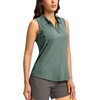G Gradual Women’s Golf Shirts Lightweight 1/4 Zip Collared Tank Top | Sleeveless Polo Shirts, Curved Hem, Soft and Breathable, No Gaps Around The Armpits, Tennis, Pickleball, Casual(Heather Grey Sage)
