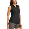G Gradual Women’s Golf Shirts Lightweight 1/4 Zip Collared Tank Top | Sleeveless Polo Shirts, Curved Hem, Soft and Breathable, No Gaps Around The Armpits, Tennis, Pickleball, Casual(Heather Carbon)