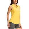 G Gradual Women’s Golf Shirts Lightweight 1/4 Zip Collared Tank Top | Sleeveless Polo Shirts, Curved Hem, Soft and Breathable, No Gaps Around The Armpits, Tennis, Pickleball, Casual(Heather Yellow)