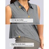 G Gradual Women’s Golf Shirts Lightweight 1/4 Zip Collared Tank Top | Sleeveless Polo Shirts, Curved Hem, Soft and Breathable, No Gaps Around The Armpits, Tennis, Pickleball, Casual(Heather Grey)