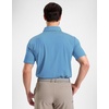 Mens Golf Shirt Dry Fit Performance Short Sleeve Striped Polo Shirts | Moisture Wicking, Breathable, Soft Stretch, Colorful Stripes, 3-Button, UPF50+, Easy Match for Dressy Casual, Tennis, Daily(Aqua Stripe)