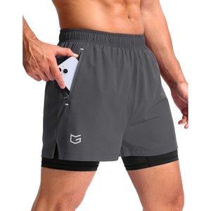 G Gradual Men’s Running Gym Shorts with Compression Liner 5″/ 7″/ 9″ Quick Dry Workout Athletic Shorts for Men Zipper Pockets(Dark Grey)
