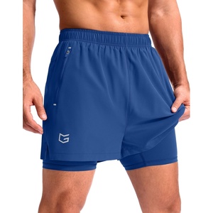 G Gradual Men’s Running Gym Shorts with Compression Liner 5″/ 7″/ 9″ Quick Dry Workout Athletic Shorts for Men Zipper Pockets(Royal Blue)