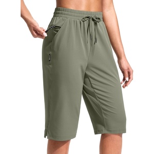 G Gradual Women’s 13″ Long Hiking Shorts with 3 Pockets | Lightweight, Quick Dry, Water Resistant, UPF 50+, Zipper Pocket, Elastic Waist, Summer, Outdoor, Travel, Walking(Sage Grey)