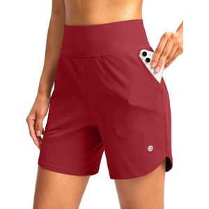 G Gradual Women’s Athletic Shorts 6″ High Waisted Casual Shorts for Women | Stretchy, Quick Dry, Breathable, Lightweight, Moisture-Wicking, Soft, Comfortable，Walking, Workout, Daily(Tomato Red)