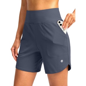 G Gradual Women’s Athletic Shorts 6″ High Waisted Casual Shorts for Women | Stretchy, Quick Dry, Breathable, Lightweight, Moisture-Wicking, Soft, Comfortable，Walking, Workout, Daily(Grey Blue)