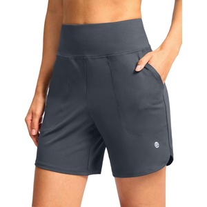 G Gradual Women’s Athletic Shorts 6″ High Waisted Casual Shorts for Women | Stretchy, Quick Dry, Breathable, Lightweight, Moisture-Wicking, Soft, Comfortable，Walking, Workout, Daily(Dark Grey)