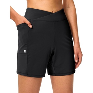 G Gradual Women’s Athletic Shorts 6″ High Waisted Casual Shorts for Women | V-High Waist Design, Soft, Quick Dry, Breathable, Lightweight, Moisture-Wicking, Lightweight, Workout, Daily(Black)