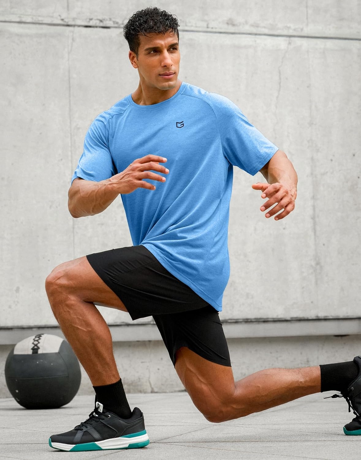 image:imageG Gradual Mens Workout Dry Fit Shirts Athletic Gym Lightweight TShirts Moisture Wicking Breathable Soft Performance Comfortable Tee Shirts Running Tennis Sports ActiveAzure Blue