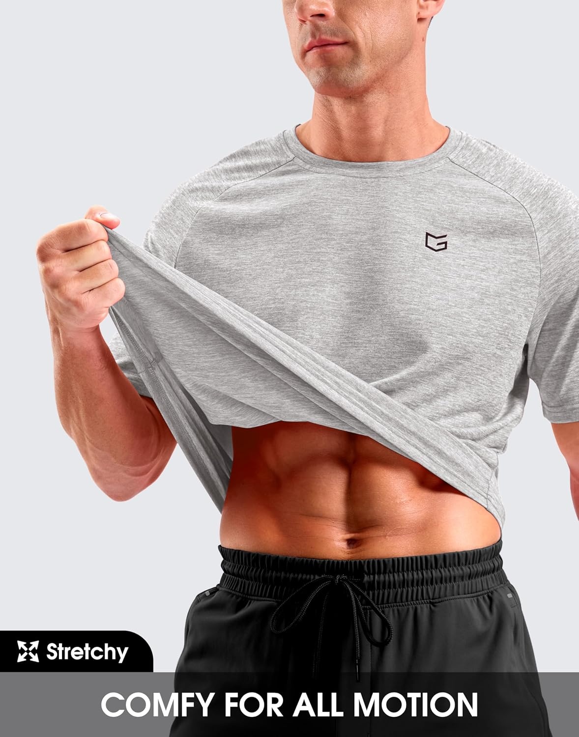 image:imageG Gradual Mens Workout Dry Fit Shirts Athletic Gym Lightweight TShirts Moisture Wicking Breathable Soft Performance Comfortable Tee Shirts Running Tennis Sports ActivePlatinum Grey