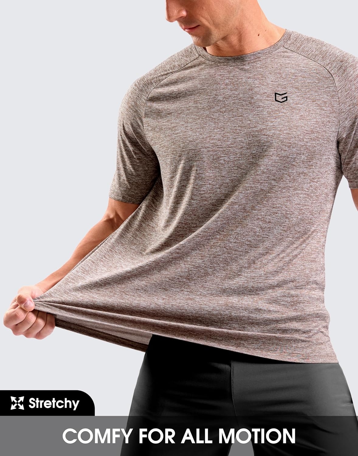 image:imageG Gradual Mens Workout Dry Fit Shirts Athletic Gym Lightweight TShirts Moisture Wicking Breathable Soft Performance Comfortable Tee Shirts Running Tennis Sports ActiveTaupe