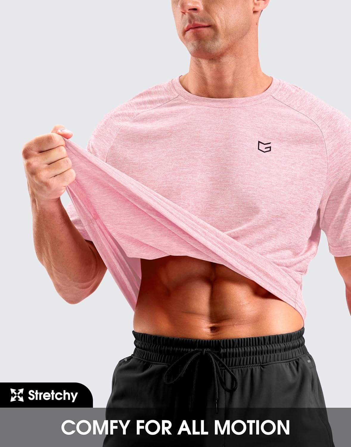 image:imageG Gradual Mens Workout Dry Fit Shirts Athletic Gym Lightweight TShirts Moisture Wicking Breathable Soft Performance Comfortable Tee Shirts Running Tennis Sports ActivePink
