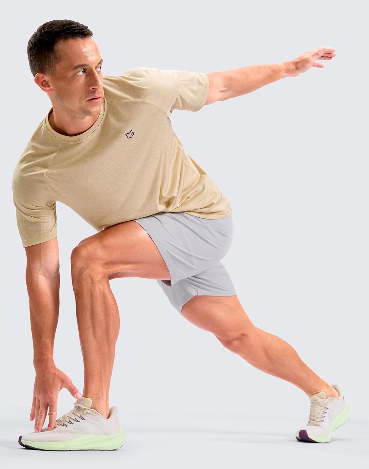 image:imageG Gradual Mens Workout Dry Fit Shirts Athletic Gym Lightweight TShirts Moisture Wicking Breathable Soft Performance Comfortable Tee Shirts Running Tennis Sports ActiveWheat Khaki