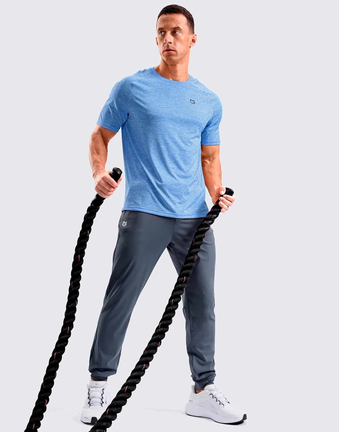 image:imageG Gradual Mens Workout Dry Fit Shirts Athletic Gym Lightweight TShirts Moisture Wicking Breathable Soft Performance Comfortable Tee Shirts Running Tennis Sports ActiveAzure Blue
