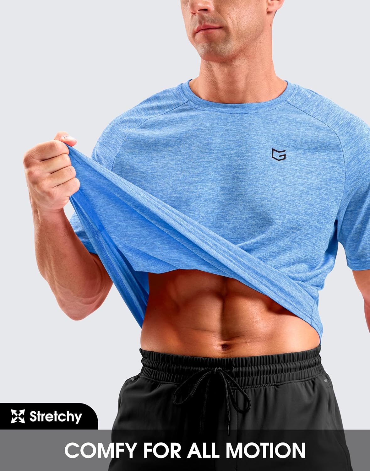 image:imageG Gradual Mens Workout Dry Fit Shirts Athletic Gym Lightweight TShirts Moisture Wicking Breathable Soft Performance Comfortable Tee Shirts Running Tennis Sports ActiveAzure Blue