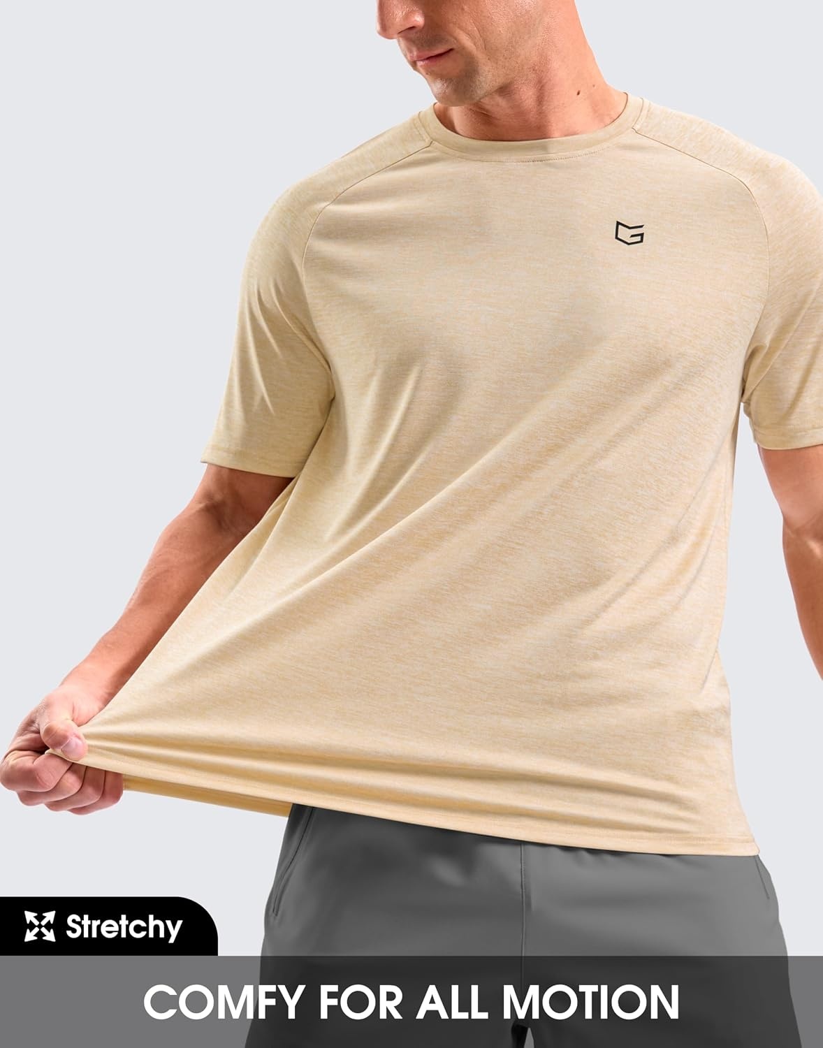 image:imageG Gradual Mens Workout Dry Fit Shirts Athletic Gym Lightweight TShirts Moisture Wicking Breathable Soft Performance Comfortable Tee Shirts Running Tennis Sports ActiveWheat Khaki