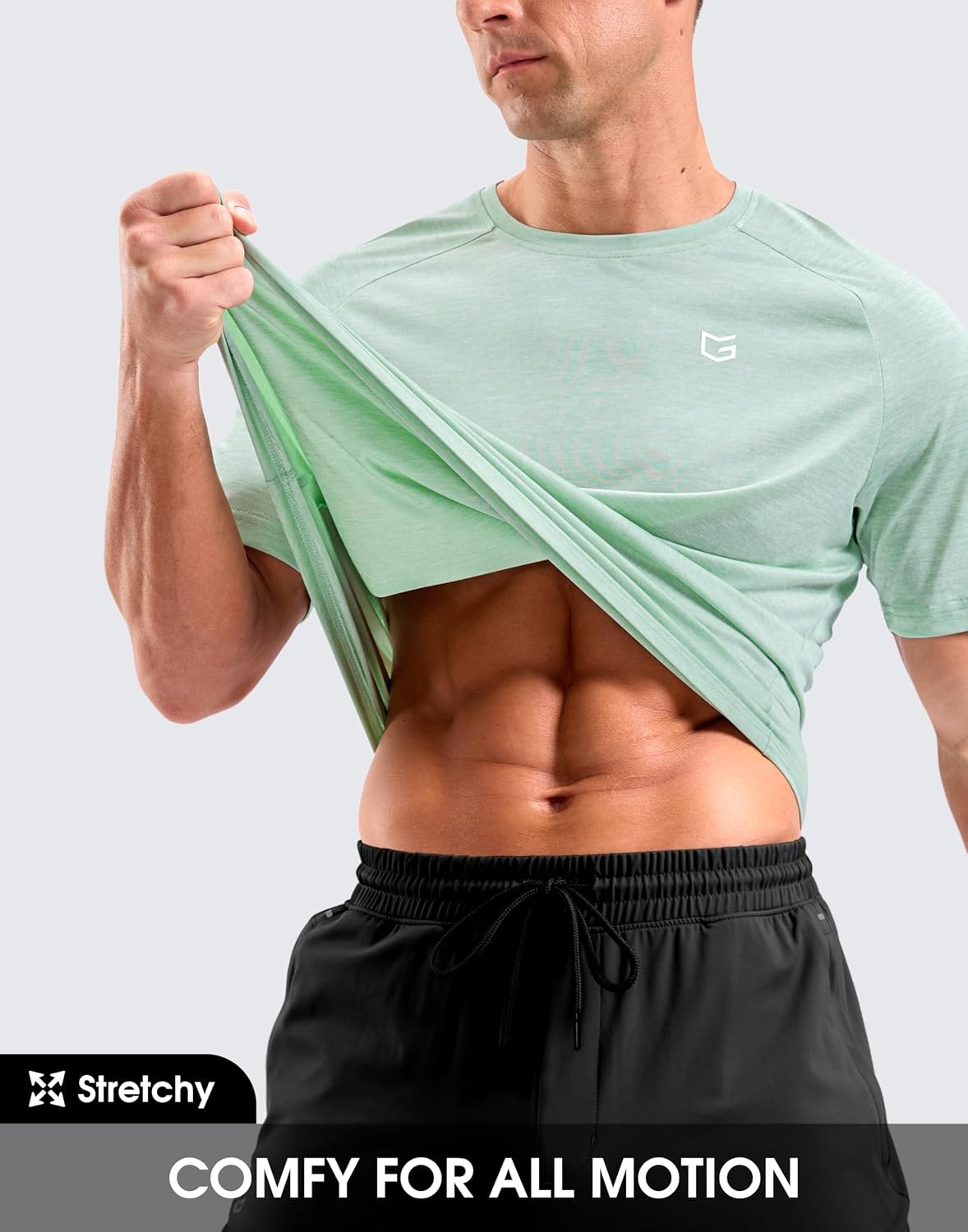 image:imageG Gradual Mens Workout Dry Fit Shirts Athletic Gym Lightweight TShirts Moisture Wicking Breathable Soft Performance Comfortable Tee Shirts Running Tennis Sports ActiveLight Green