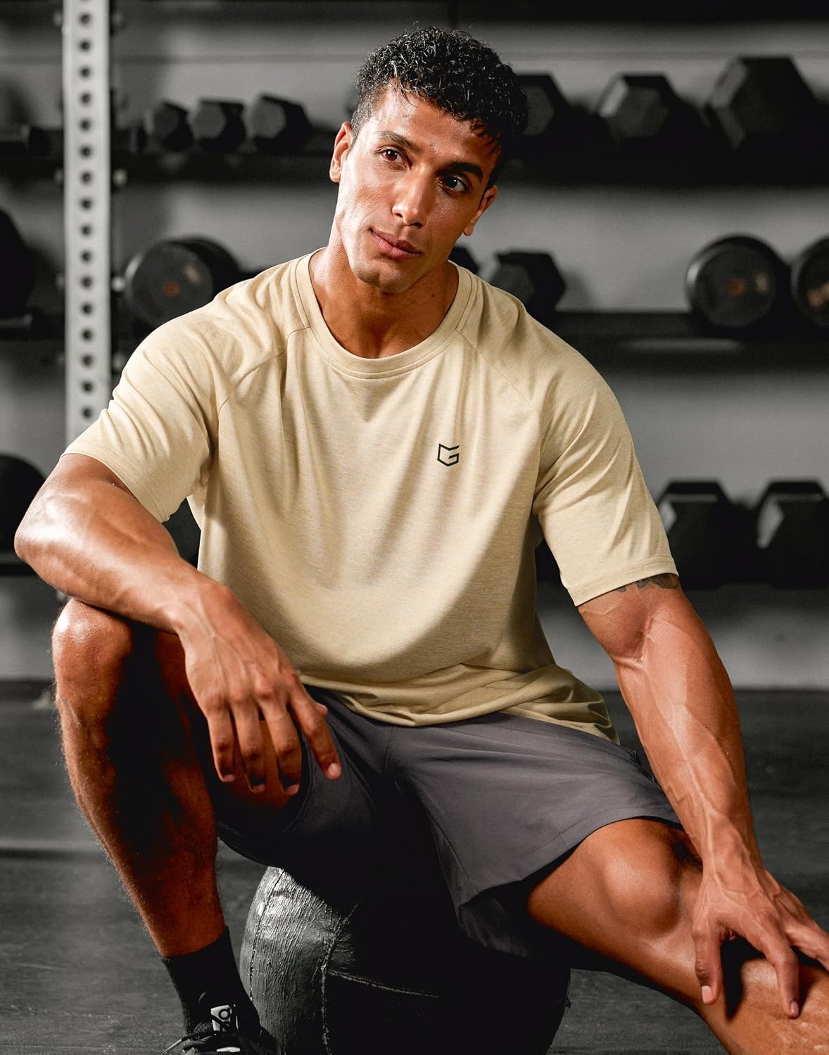 image:imageG Gradual Mens Workout Dry Fit Shirts Athletic Gym Lightweight TShirts Moisture Wicking Breathable Soft Performance Comfortable Tee Shirts Running Tennis Sports ActiveWheat Khaki